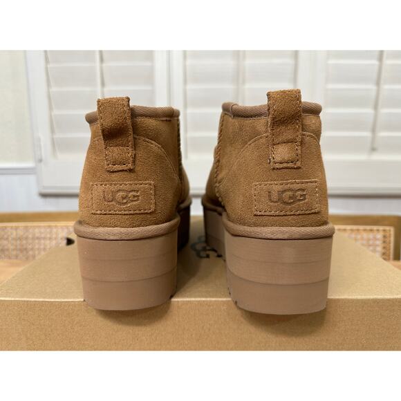 UGG Women's Classic Ultra Mini Platform Chestnut Rich Suede Size 6 NIB Platform - Picture 10 of 16